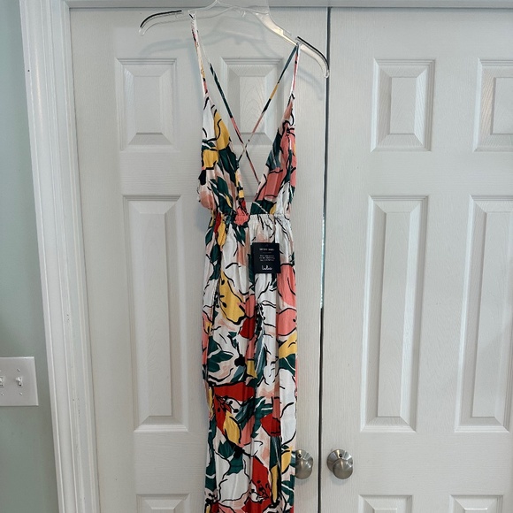 NWT Lulus Strappy Floral Maxi Dress - Picture 1 of 3